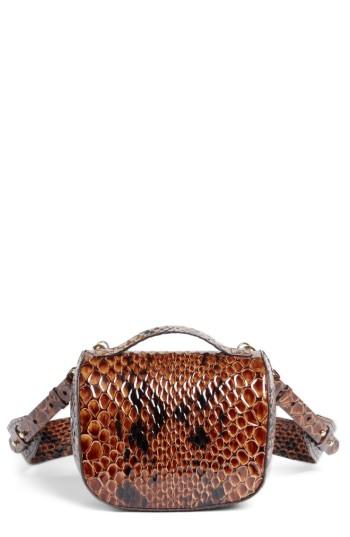 Simone Rocha Small Snake Embossed Leather Box Bag - Brown