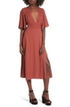 Women's Afrm Zelda Open Back Midi Dress - Red