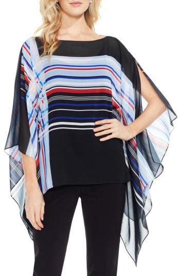 Women's Vince Camuto Linear Graphic Panel Chiffon Poncho