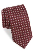 Men's Eton Medallion Silk Tie, Size - Burgundy