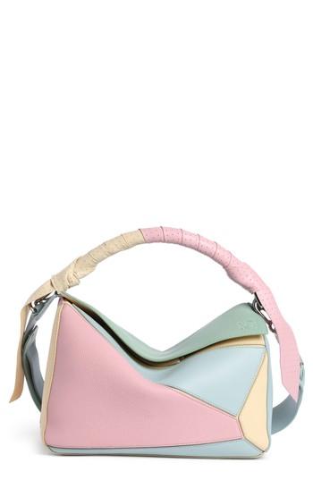 Loewe Puzzle Colorblock Calfskin Leather Bag - Pink