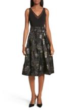 Women's Ted Baker London Freay Metallic Floral Fit & Flare Dress - Black