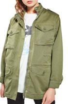 Women's Topshop Tod Oversized Jacket Us (fits Like 0) - Green