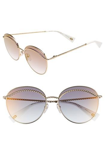 Women's Marc Jacobs 58mm Round Sunglasses - Matte Magenta