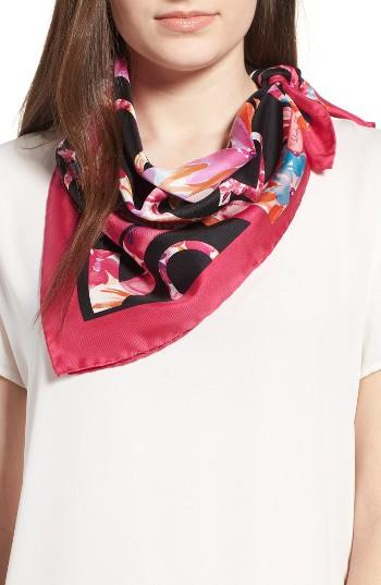 Women's Salvatore Ferragamo Alabast Silk Scarf, Size - Black