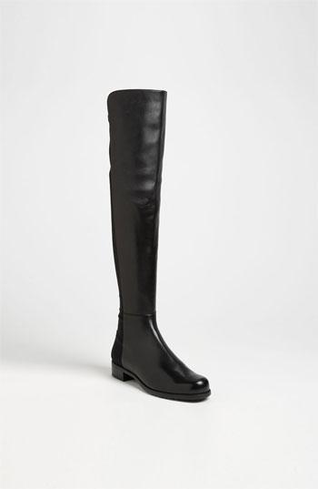 Stuart Weitzman '5050' Over The Knee Nappa Leather Boot Womens Black Nappa