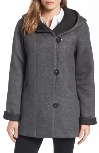 Women's Gallery Hooded Double Face Knit Coat