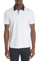 Men's Emporio Armani Stretch Cotton Polo Shirt, Size - White