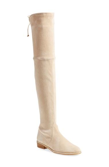 Women's Stuart Weitzman 'lowland' Over The Knee Boot M - Beige