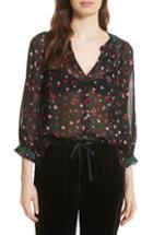 Women's Joie Gontilda Floral Silk Blouse, Size - Black