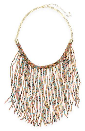 Women's Panacea Beaded Fringe Statement Necklace