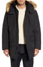 Men's Marc New York Down Jacket With Faux Fur Trim, Size - Black