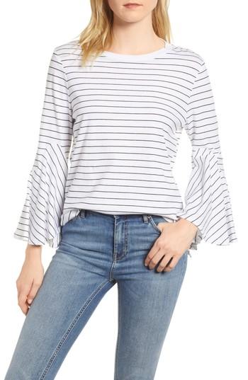 Women's Everleigh Stripe Bell Sleeve Top - White