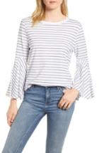 Women's Everleigh Stripe Bell Sleeve Top - White