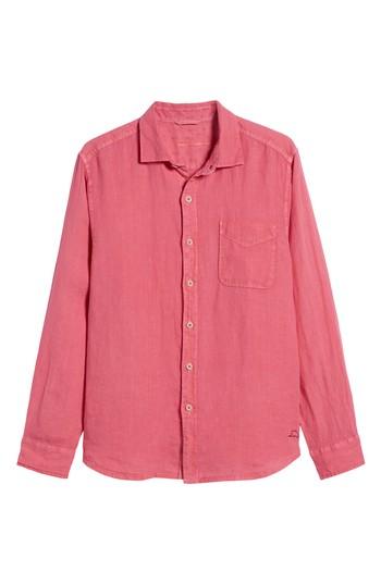 Men's Tommy Bahama Seaspray Breezer Standard Fit Linen Sport Shirt, Size - Pink
