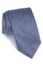 Men's Ermenegildo Zegna Check Silk Tie, Size - Blue