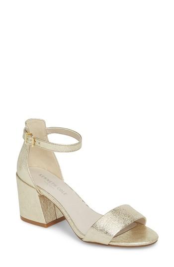 Women's Kenneth Cole New York Hannon Block Heel Ankle Strap Sandal M - Metallic