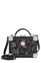 Mcm Berlin Leopard Spot Crystal Leather Crossbody Bag - Black