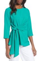 Women's Gibson Tie Front Crepe Top - Green