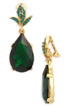 Women's Oscar De La Renta Crystal Teardrop Clip Earrings