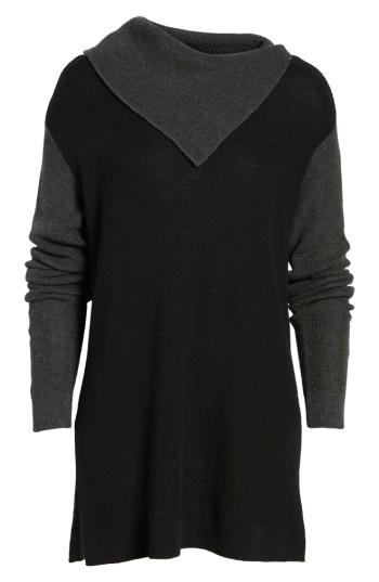 Petite Women's Vince Camuto Colorblock Sweater P - Black