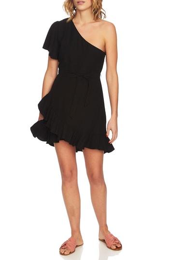Women's 1.state One-shoulder Fit & Flare Dress, Size - Black