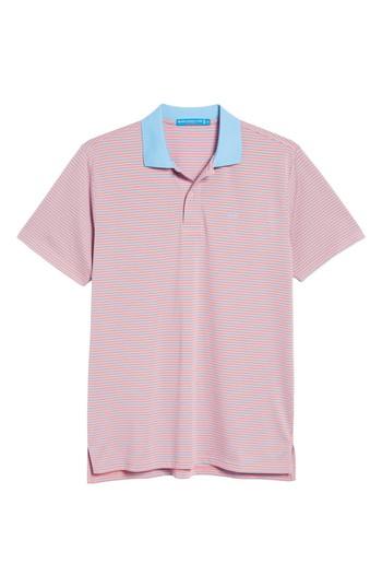 Men's Southern Tide Regular Fit Stripe Stretch Polo, Size - Pink
