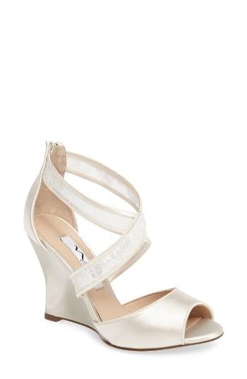 Women's Nina Elyana Strappy Wedge Sandal M - Ivory