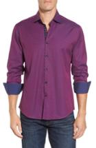Men's Stone Rose Slim Fit Flower Print Sport Shirt (m) - Purple