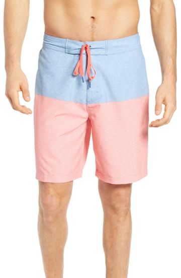 Men's Southern Tide Colorblock Board Shorts - Blue