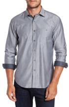 Men's Bugatchi Trim Fit Heathered Sport Shirt - Grey