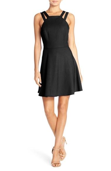 Women's French Connection Whisper Light Fit & Flare Dress - Black