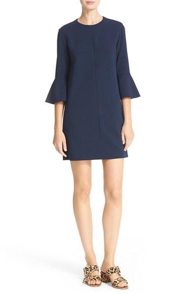 Women's Tibi Bell Sleeve Dress - Blue