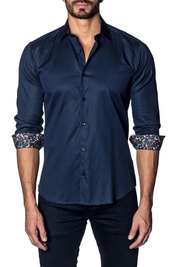 Men's Jared Lang Slim Fit Print Sport Shirt - Blue