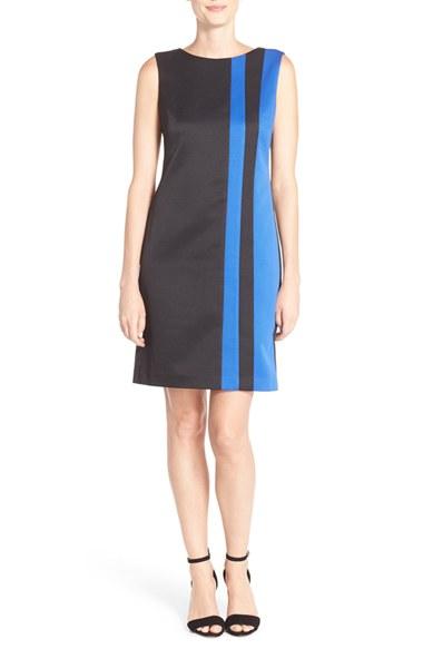 Women's Ellen Tracy Colorblock Sleeveless Pique Shift Dress