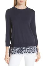 Women's Kate Spade New York Eyelet Hem Sweater - Blue