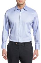 Men's Nordstrom Men's Shop Traditional Fit Stripe Dress Shirt 34/35 - Blue