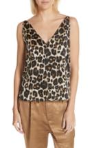 Women's Robert Rodriguez Leopard Print Tank Top - Brown