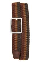 Men's Torino Belts Tri Stripe Reversible Woven Belt - Espresso/ Cocoa/ Coffee