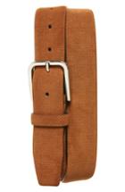 Men's Canali Perforated Suede Belt - Medium Brown