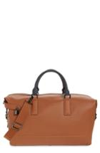 Men's Ted Baker London Potts Leather Duffel Bag - Brown