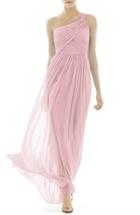 Women's Alfred Sung One-shoulder Shirred Chiffon Gown - Pink