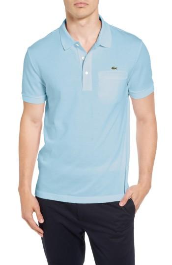 Men's Lacoste Regular Fit Pocket Pique Polo (l) - Blue