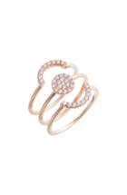Women's Nordstrom Set Of 3 Pave Disc Rings