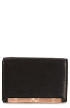 Women's Ted Baker London Valenta Plisse Leather Mini Wallet - Black