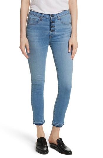 Women's Veronica Beard Debbie High Waist Fray Hem Jeans - Blue