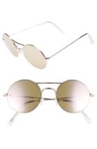 Women's D'blanc The End 52mm Gradient Round Sunglasses - Polished Gold/ Rose Chrome
