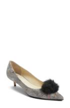 Women's Butter Bianca Faux Fur Pom Pump .5 M - Beige