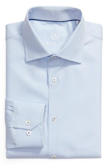 Men's Bugatchi Trim Fit Dobby Check Dress Shirt