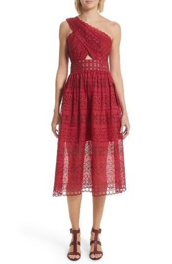 Women's Self-portrait Cutout One-shoulder Midi Dress